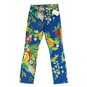 MOTHER The Mid Rise Dazzler‎ Crop Jeans Late Bloomer Size 25 Floral Print Denim